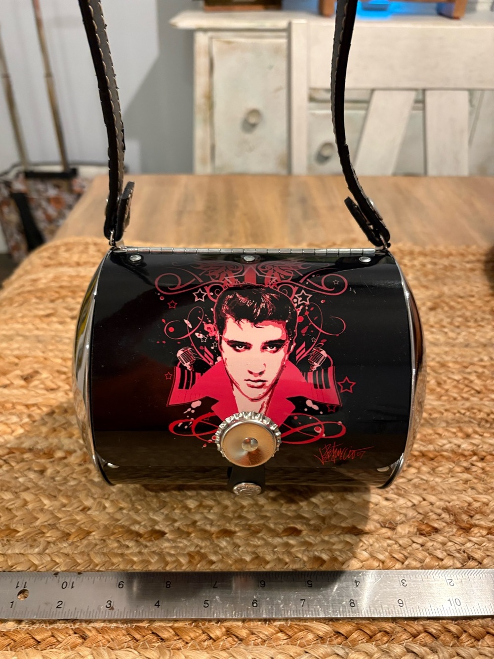 Elvis Graphic Black and Red Crossbody Bag by Little Earth